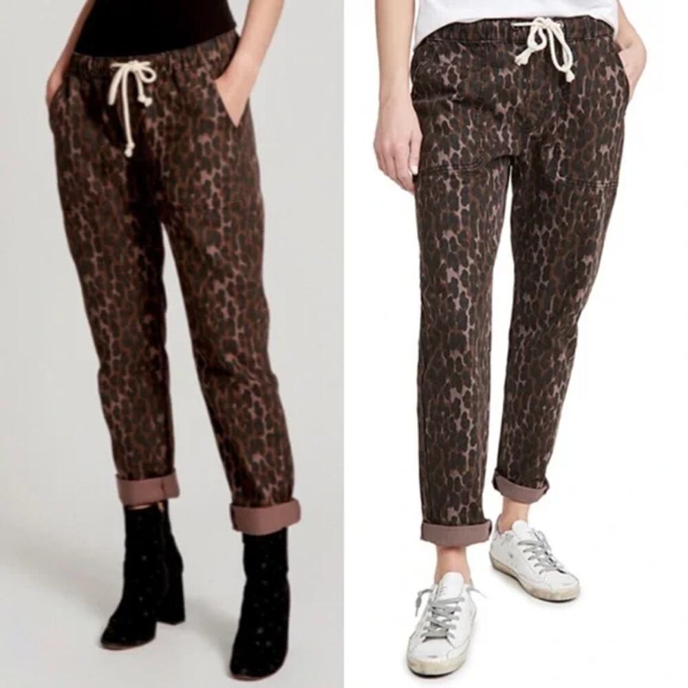 One Teaspoon Pants Womens XS NWT Shabbies‎ Bronze Leopard Utility Drawstring